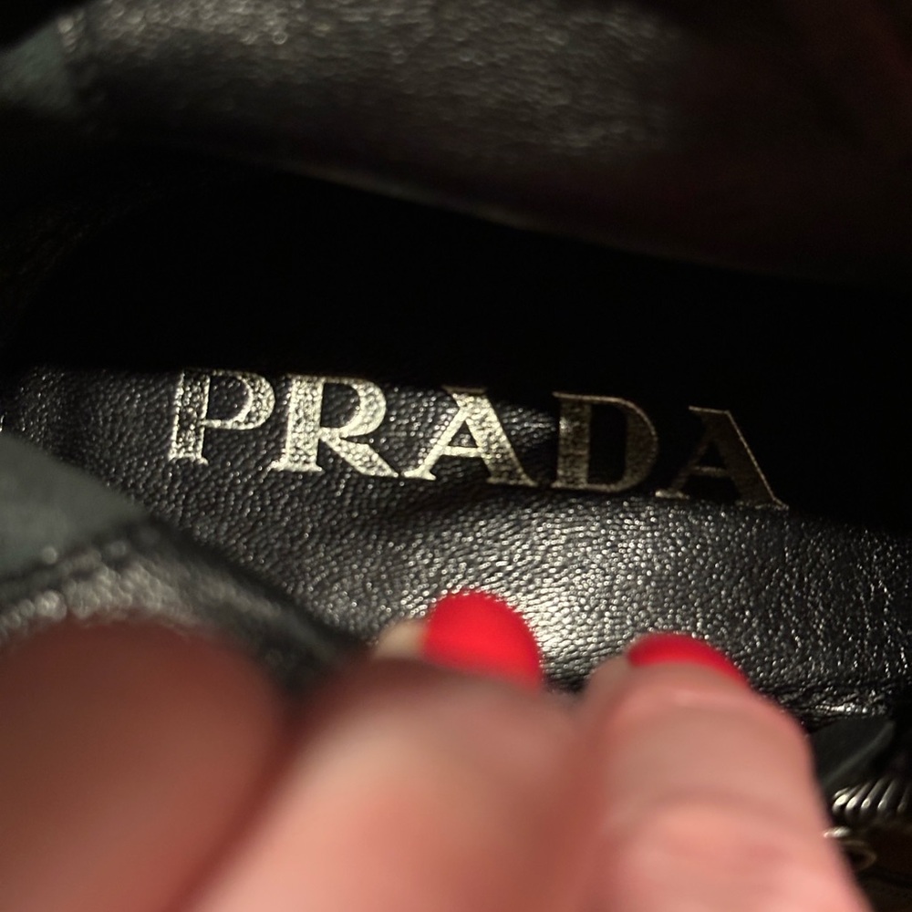 Authentic Prada Calzaturra Donna Cervo Shine Black Boots Size 40 (US 9) Grunge - Picture 3 of 9